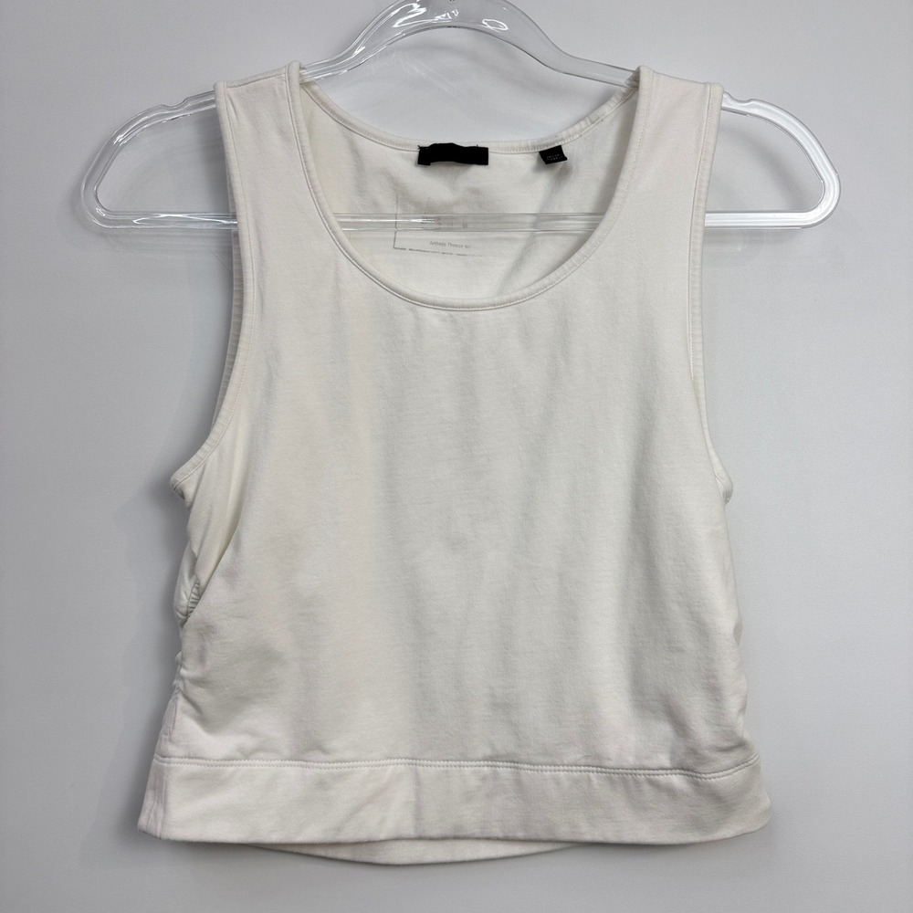 ATM Anthony Thomas Melillo Ruched Sleeveless Tee Womens‎ Medium White Excellent